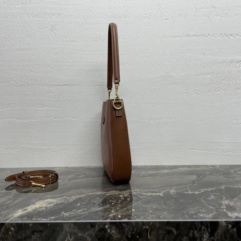 Celine Brown Leather Top Handle Bag - Image 3