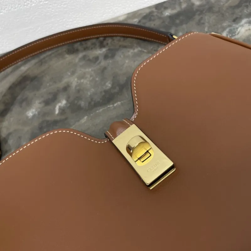 Celine Brown Leather Top Handle Bag - Image 6
