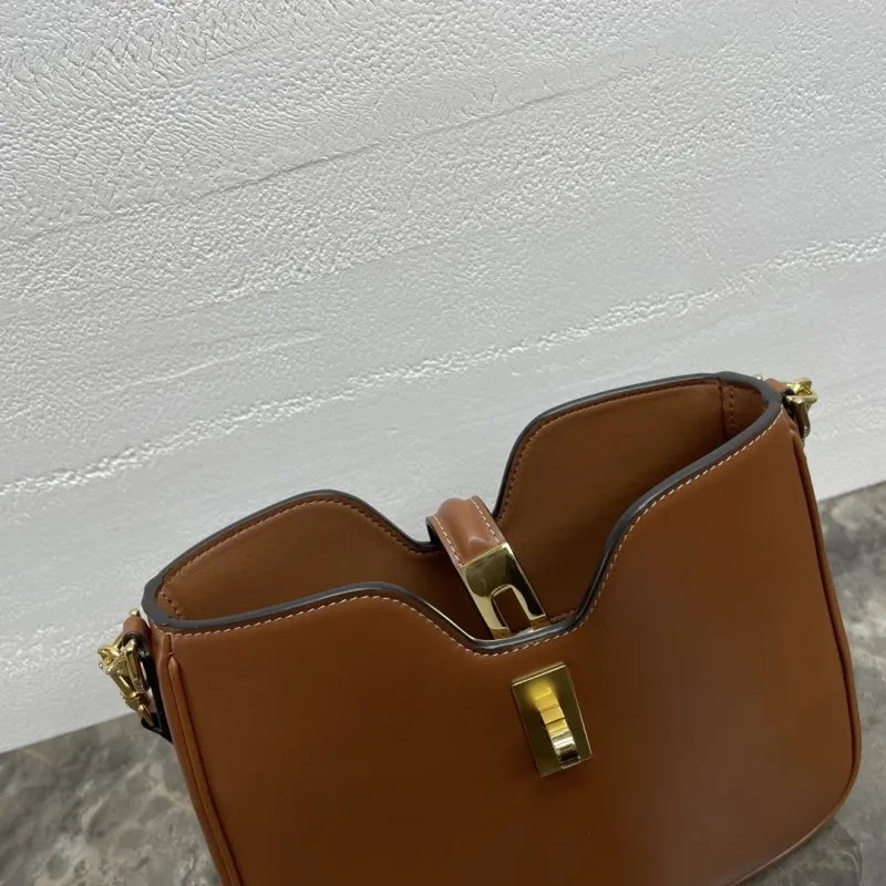 Celine Brown Leather Top Handle Bag - Image 7