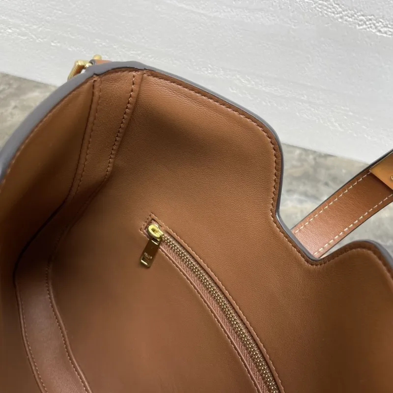 Celine Brown Leather Top Handle Bag - Image 9