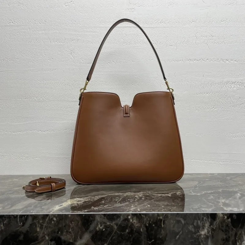 Celine Brown Leather Top Handle Bag - Image 3