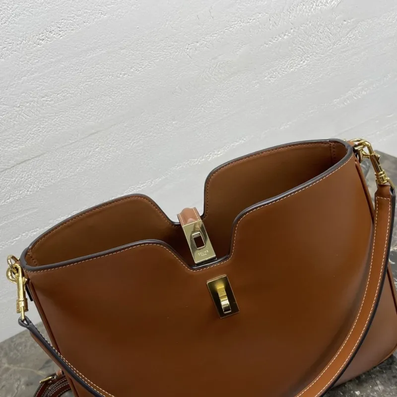 Celine Brown Leather Top Handle Bag - Image 7