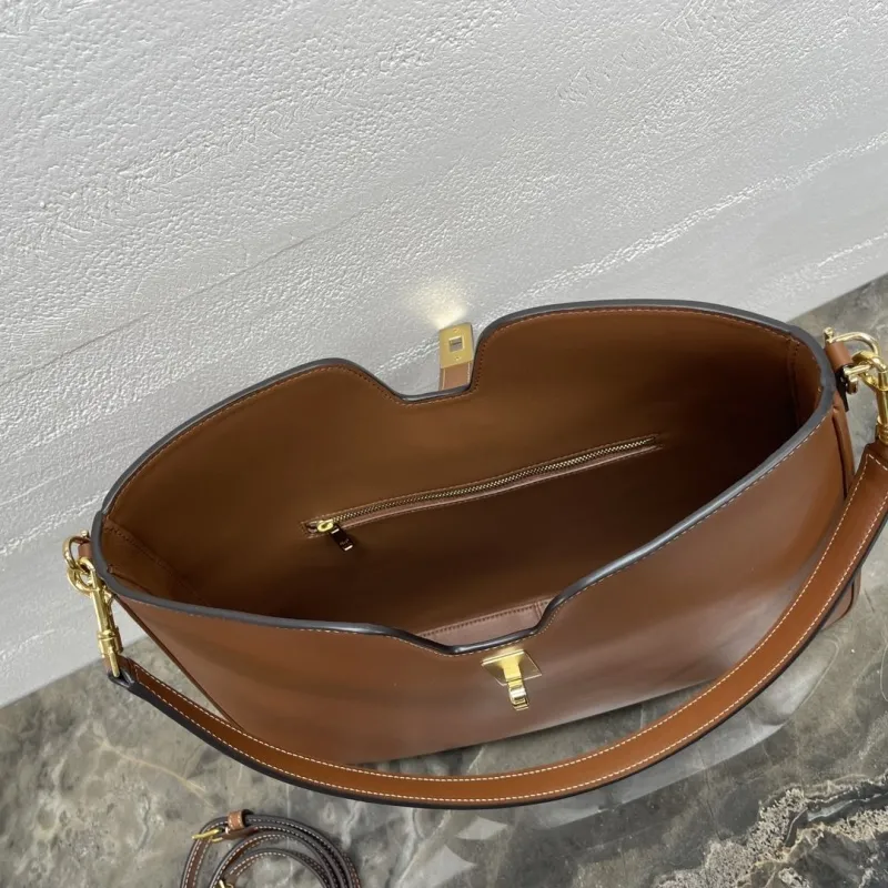 Celine Brown Leather Top Handle Bag - Image 8