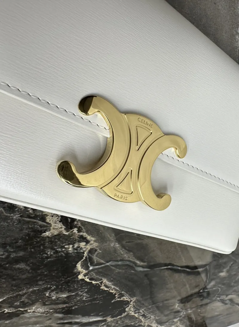 Celine White Top Handle Shoulder Bag - Image 5