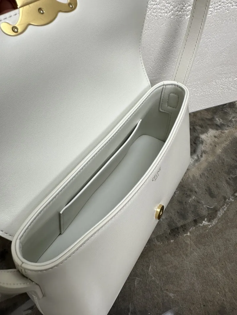 Celine White Top Handle Shoulder Bag - Image 9
