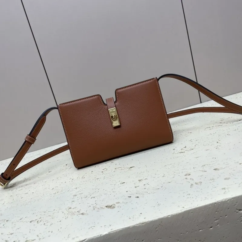 Celine Brown Leather Crossbody Bag