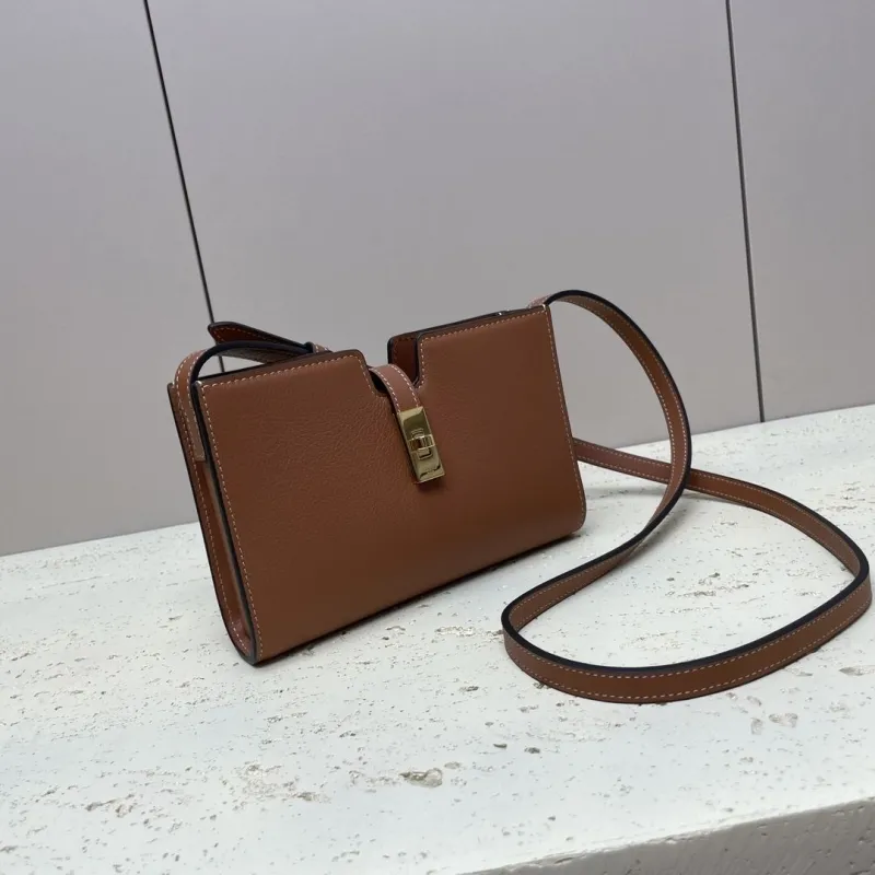 Alternative view of Celine Brown Leather Crossbody Bag