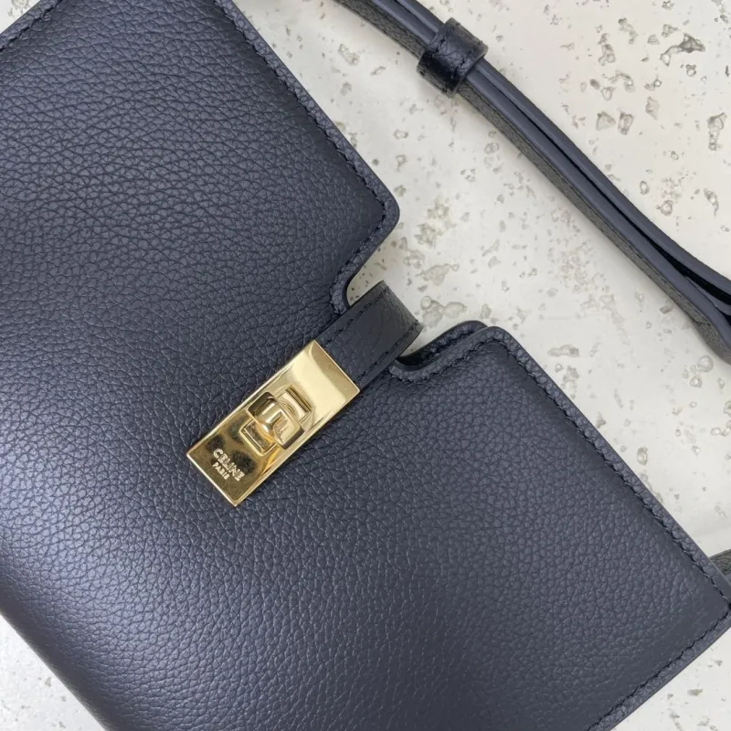 Celine Black Leather Crossbody Bag - Image 3