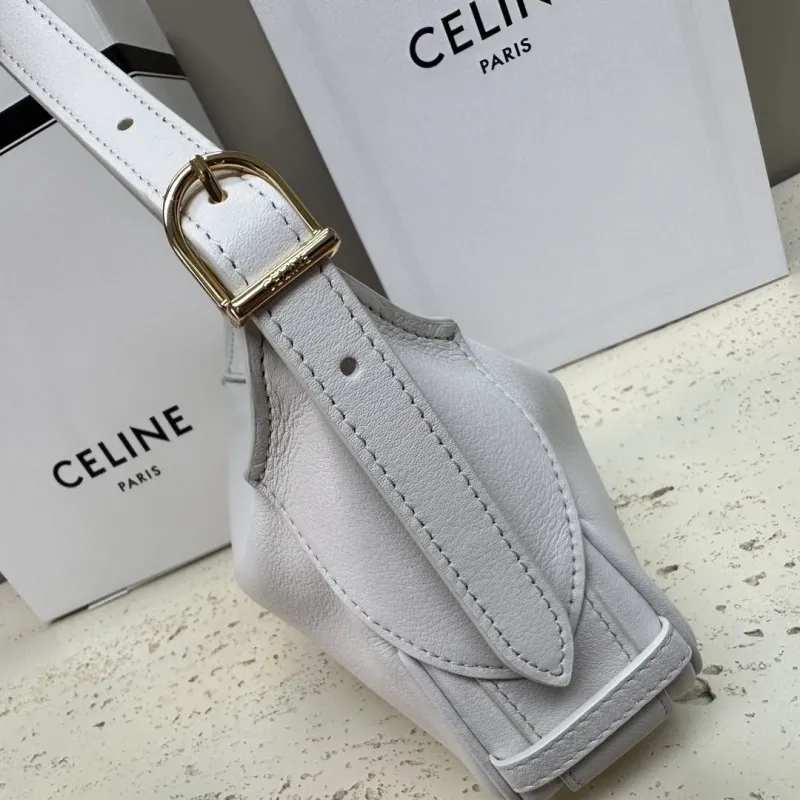 Celine White Leather Shoulder Bag 101 - Image 5