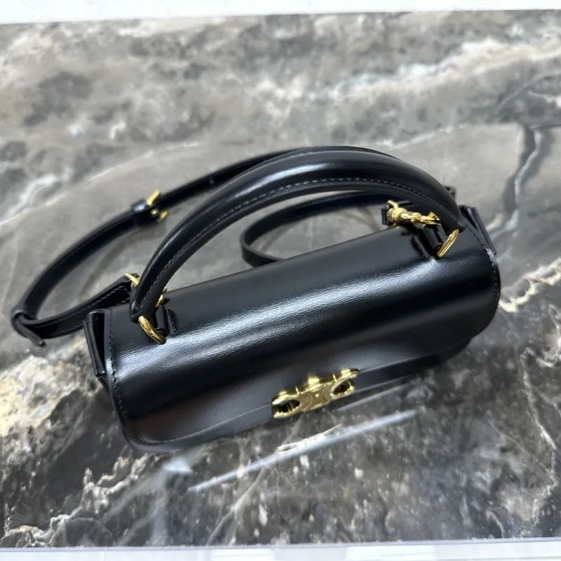 Celine Black Top Handle Crossbody Bag 121 - Image 9