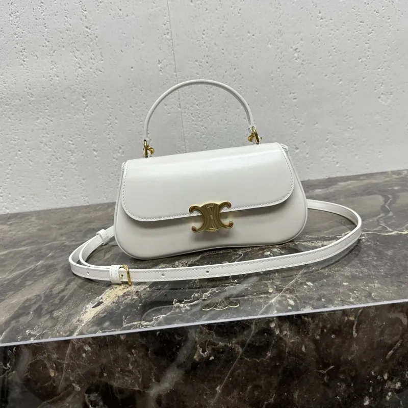 Celine White Top Handle Crossbody Bag 122