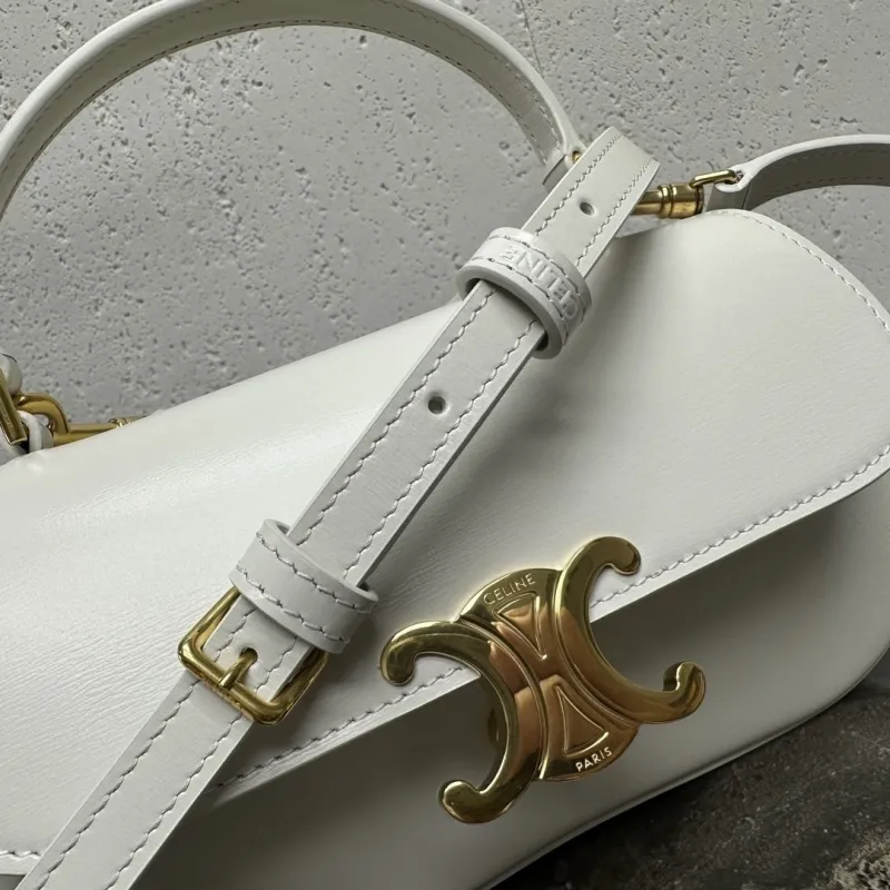 Celine White Top Handle Crossbody Bag 122 - Image 9