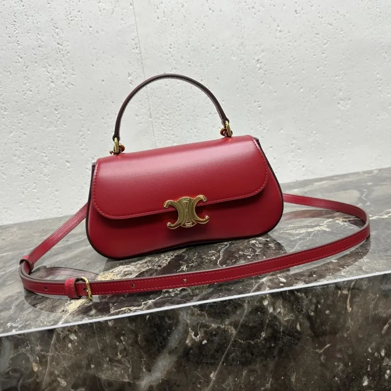 Celine Red Top Handle Crossbody Bag