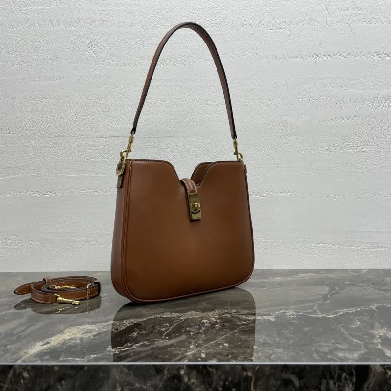 Alternative view of Celine Brown Leather Top Handle Shoulder Bag 125