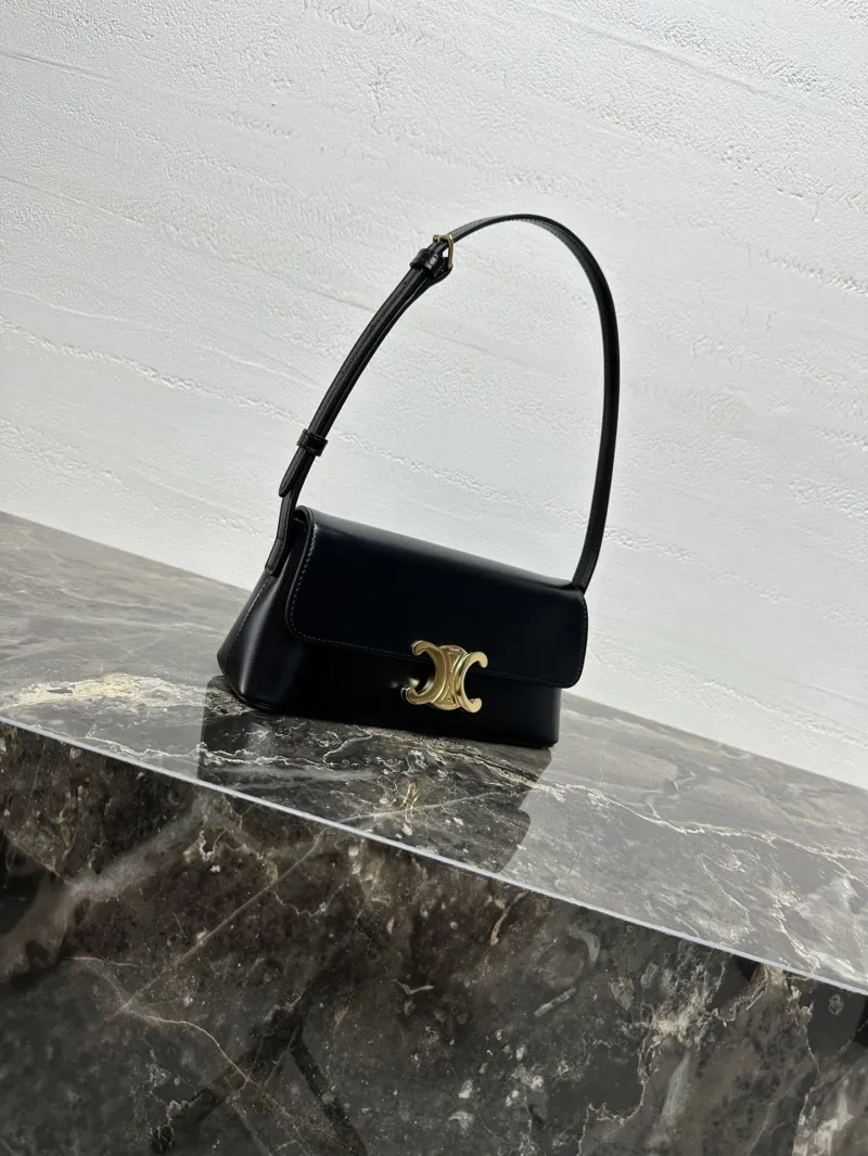 Celine Black Leather Shoulder Bag 131 - Image 3