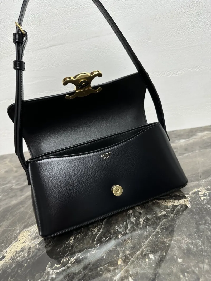 Celine Black Leather Shoulder Bag 131 - Image 8