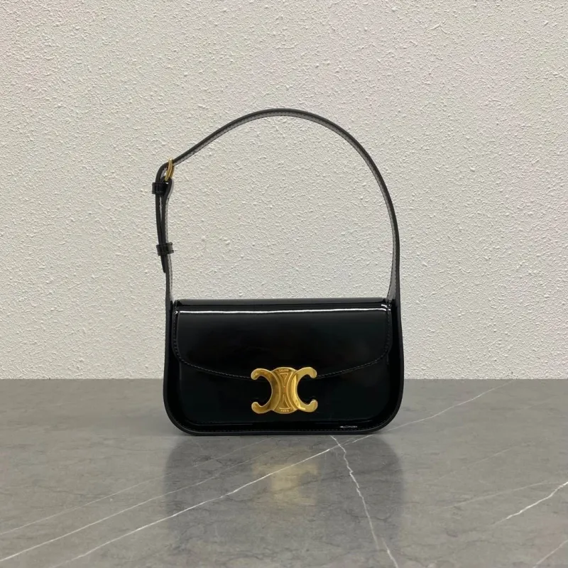 Celine Black Patent Leather Shoulder Bag 136