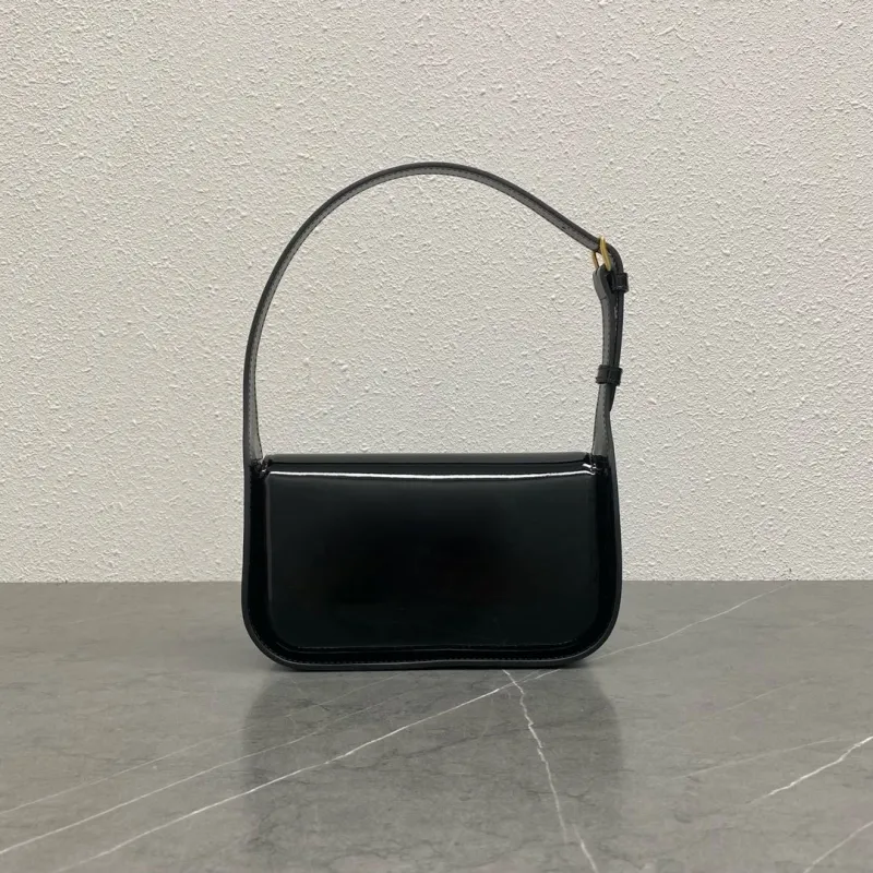 Celine Black Patent Leather Shoulder Bag 136 - Image 3