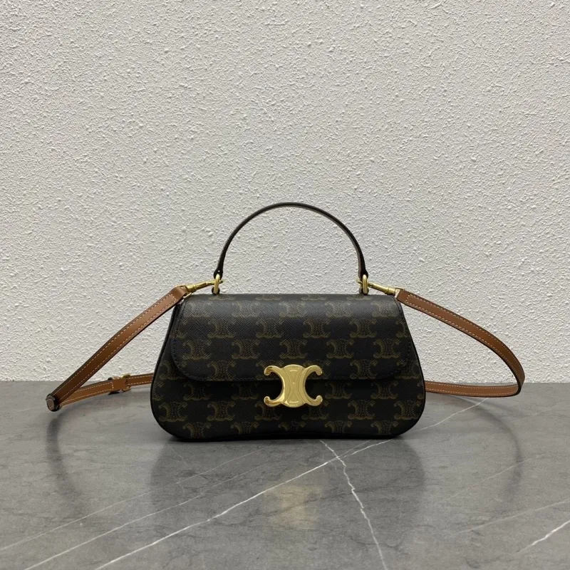 Celine Dark Brown Top Handle Crossbody Bag