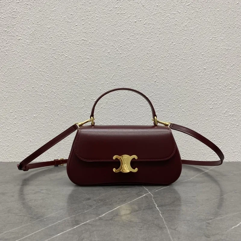 Celine Burgundy Top Handle Crossbody Bag 139
