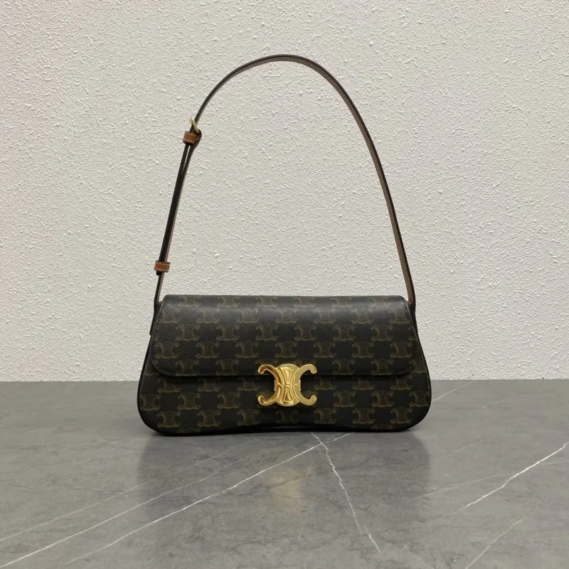Celine Dark Brown Monogram Shoulder Bag 141