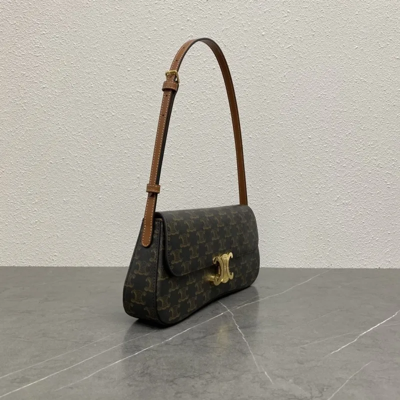 Alternative view of Celine Dark Brown Monogram Shoulder Bag 141