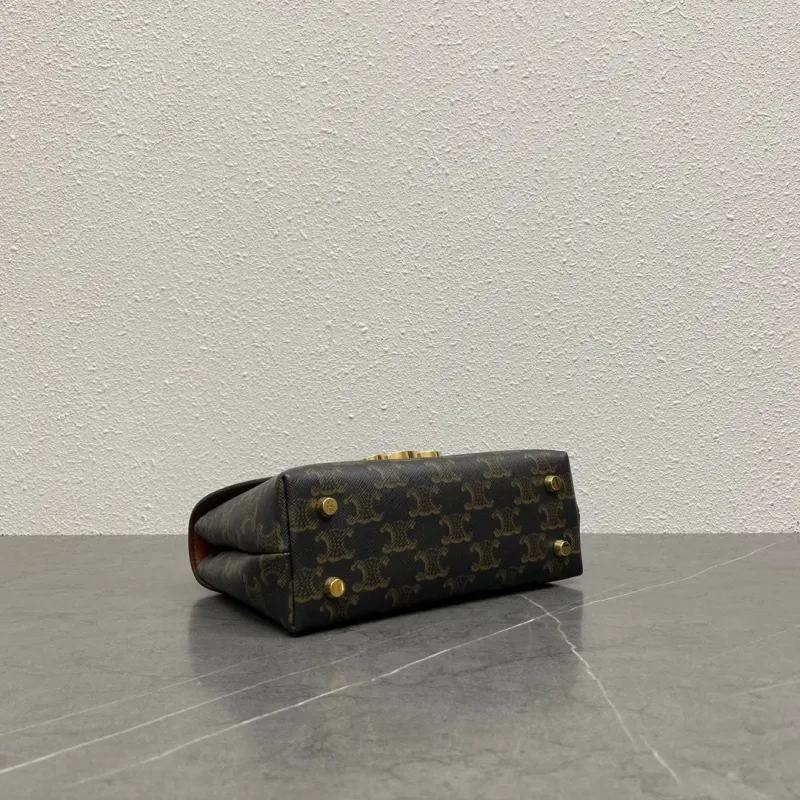 Celine Dark Brown Monogram Top Handle Crossbody Bag 145 - Image 4