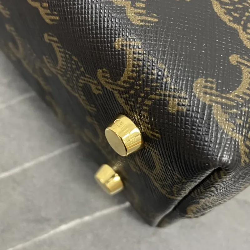 Celine Dark Brown Monogram Top Handle Crossbody Bag 145 - Image 5