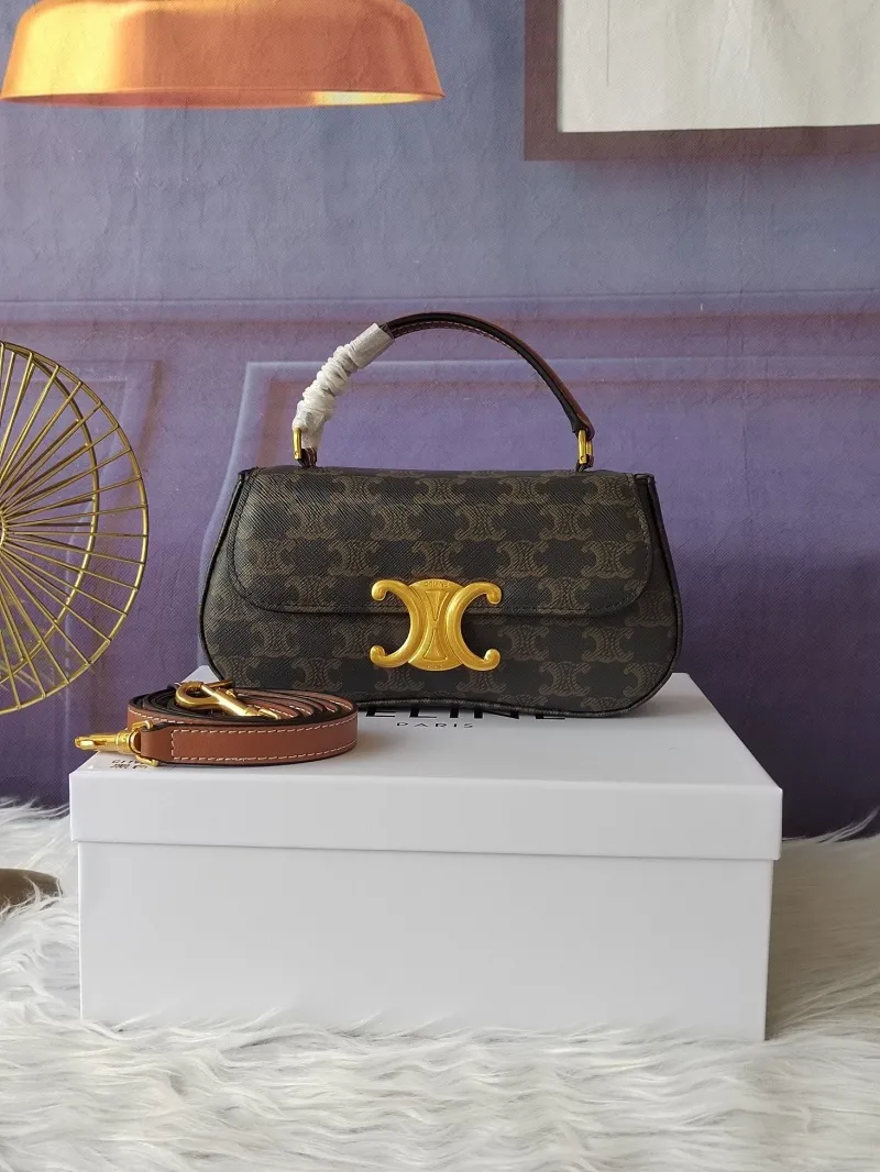 Celine Triomphe Monogram Top Handle Handbag