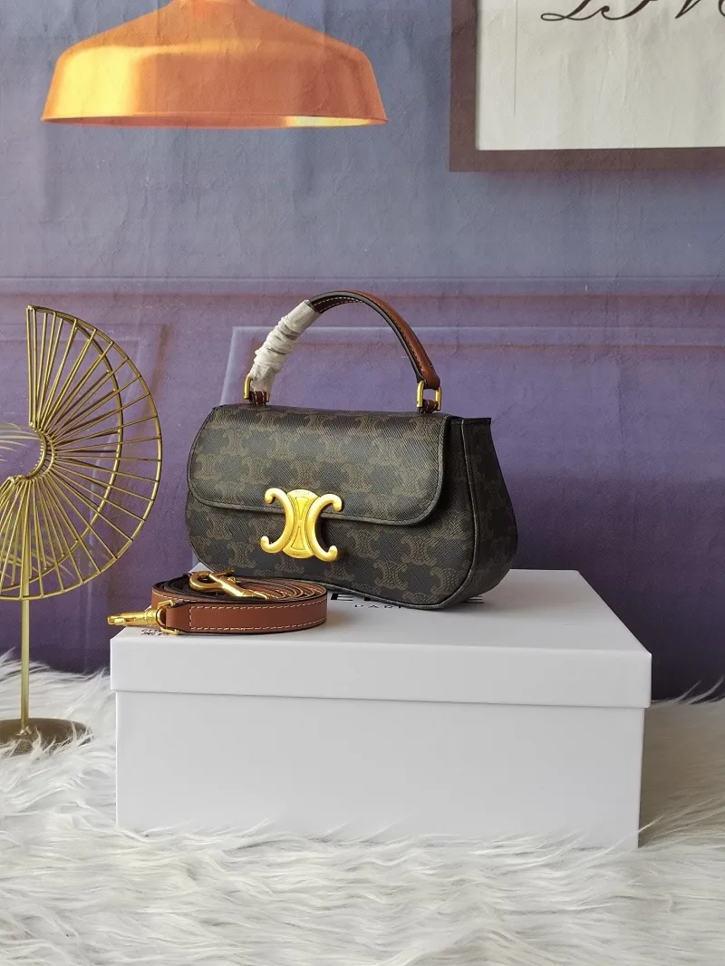 Celine Triomphe Monogram Top Handle Handbag - Image 3