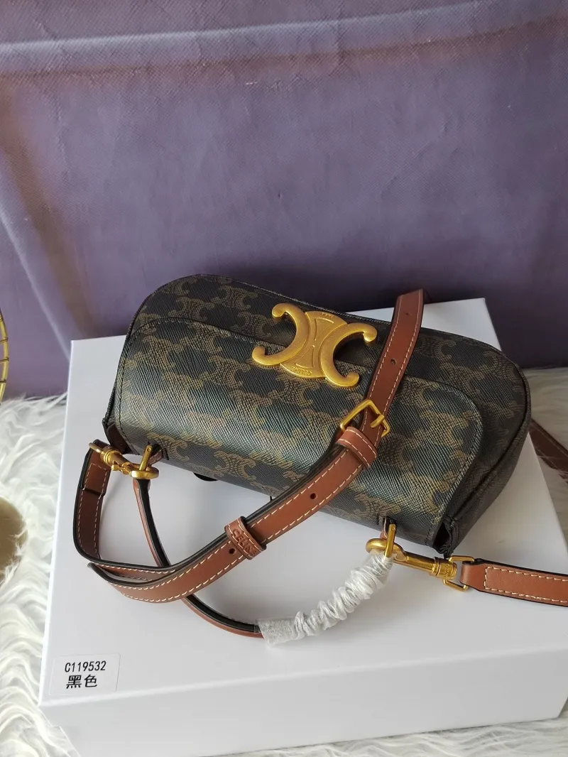 Celine Triomphe Monogram Top Handle Handbag - Image 5