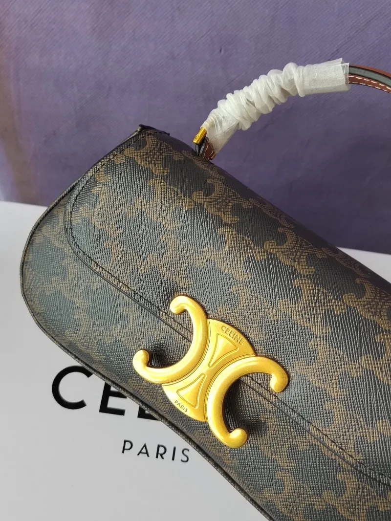 Celine Triomphe Monogram Top Handle Handbag - Image 7