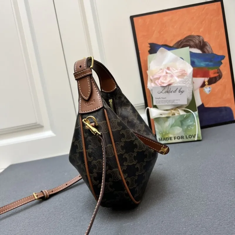 Celine 6643SQ Dark Brown Hobo Shoulder Bag - Image 3