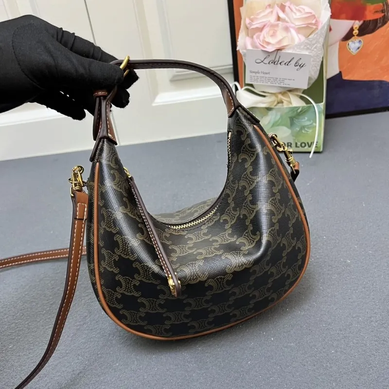 Celine 6643SQ Dark Brown Hobo Shoulder Bag - Image 4
