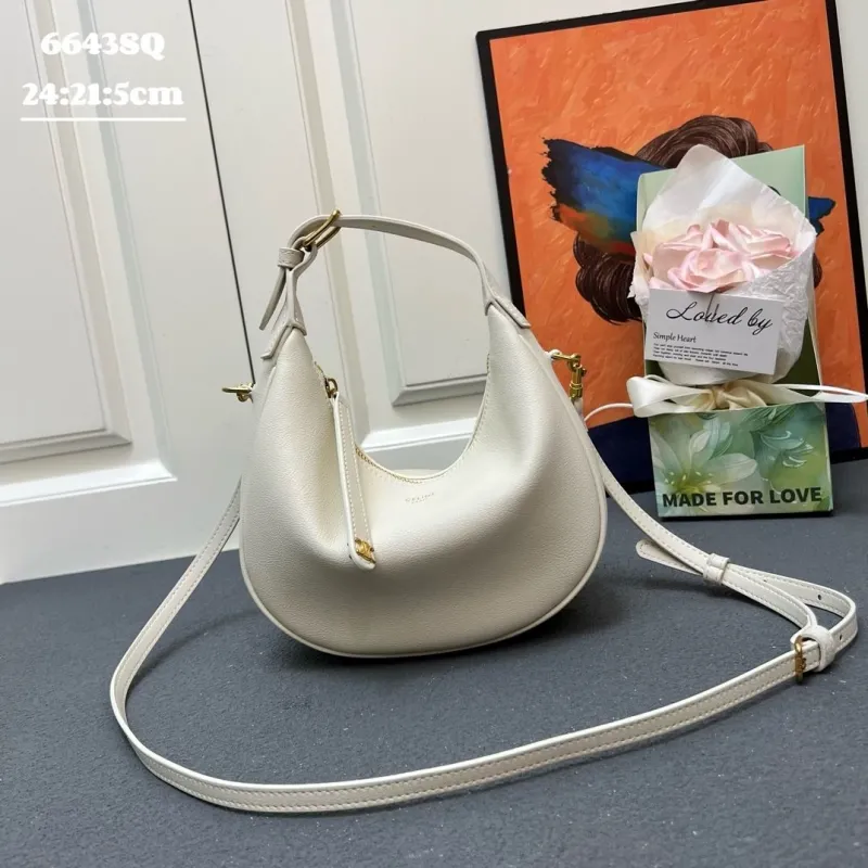 Celine Cream Hobo Crossbody Bag 6643SQ