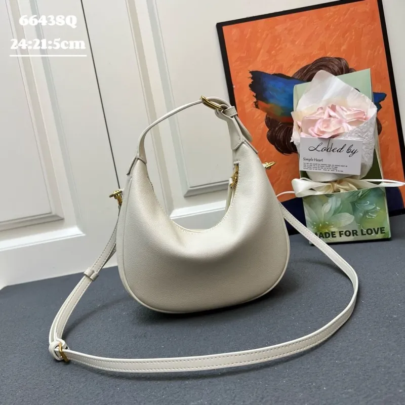 Alternative view of Celine Cream Hobo Crossbody Bag 6643SQ