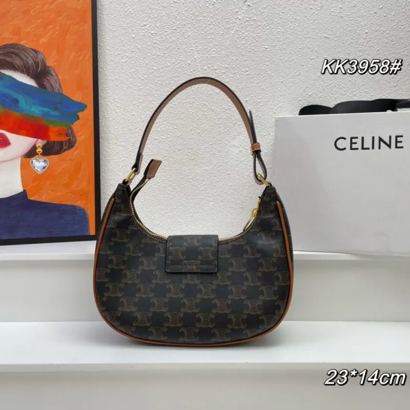 Alternative view of Celine Dark Brown Monogram Hobo Shoulder Bag KK3958