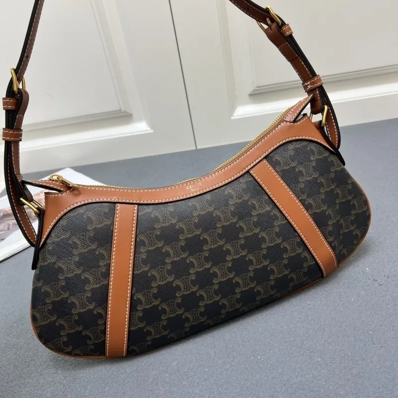 Celine 6638SQ Brown Monogram Shoulder Bag - Image 3