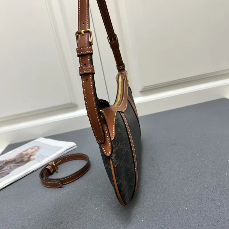 Celine 6638SQ Brown Monogram Shoulder Bag - Image 4