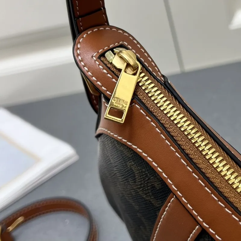 Celine 6638SQ Brown Monogram Shoulder Bag - Image 7