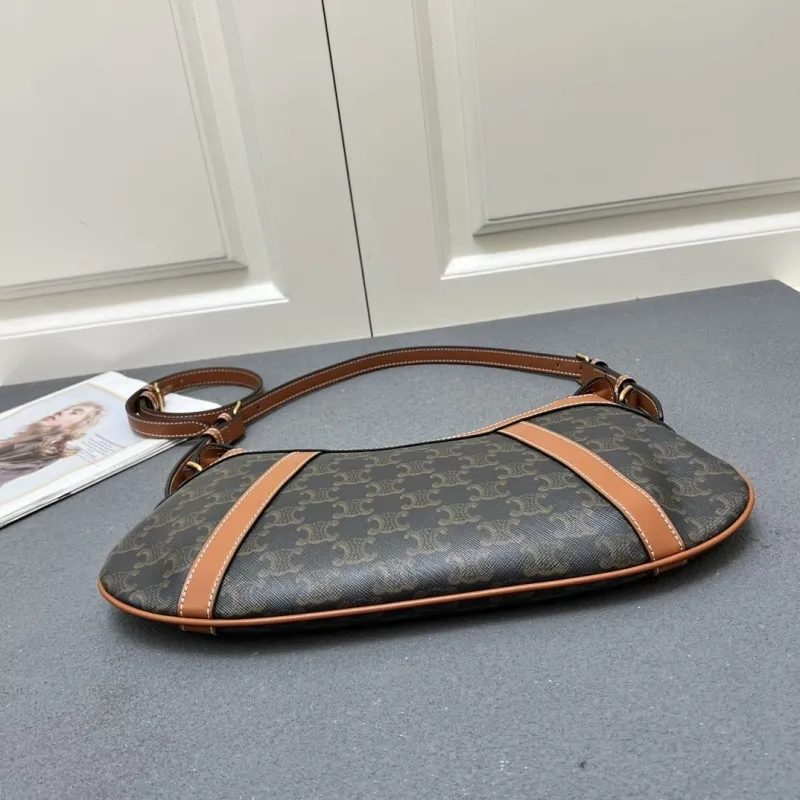 Celine 6638SQ Brown Monogram Shoulder Bag - Image 8