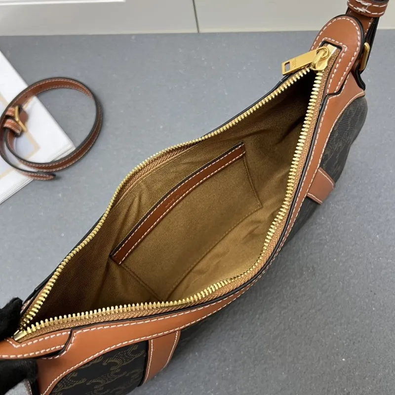 Celine 6638SQ Brown Monogram Shoulder Bag - Image 10