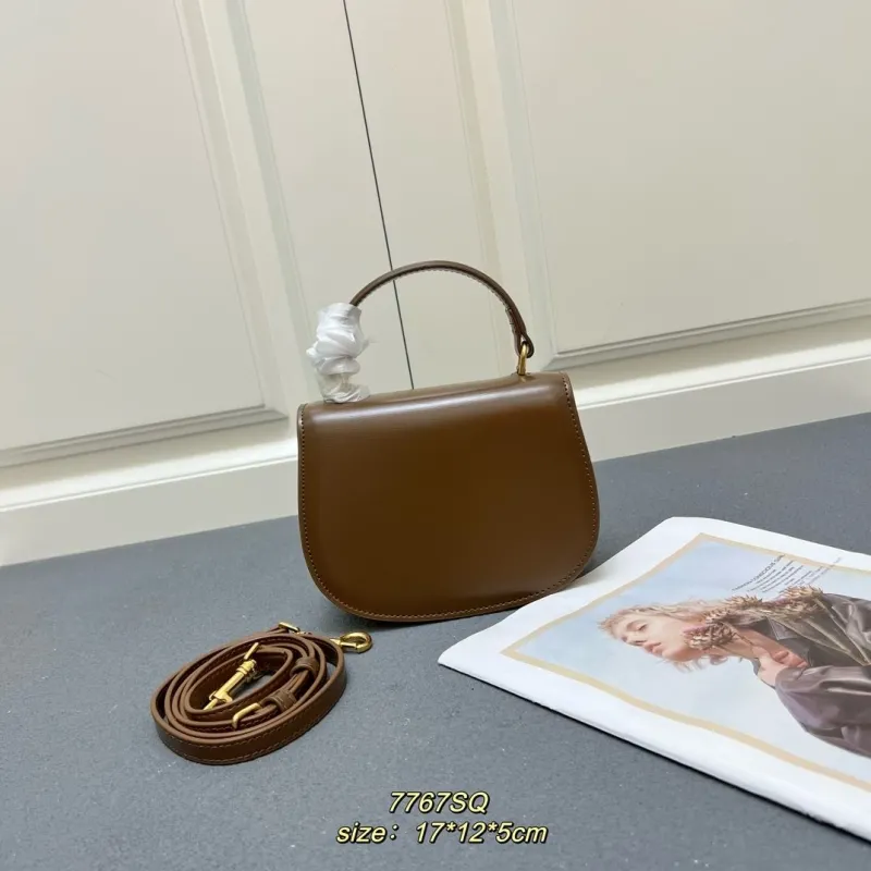 Celine Brown Top Handle Crossbody Bag 7767SQ - Image 3