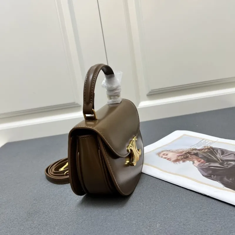 Celine Brown Top Handle Crossbody Bag 7767SQ - Image 6