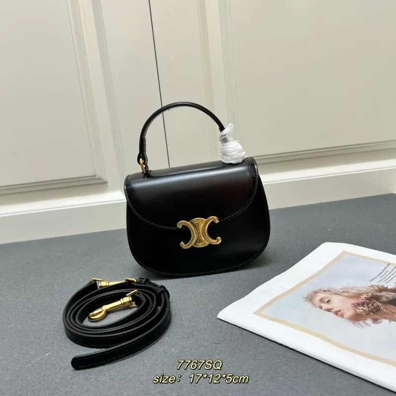Celine Black Top Handle Crossbody Bag 7767SQ