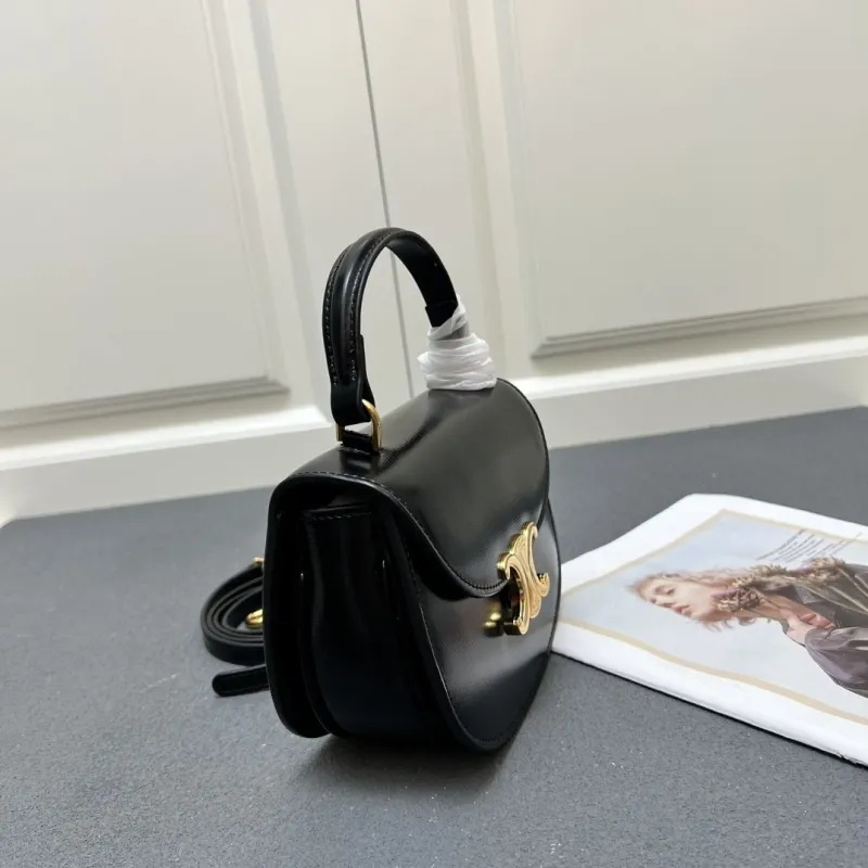 Celine Black Top Handle Crossbody Bag 7767SQ - Image 7