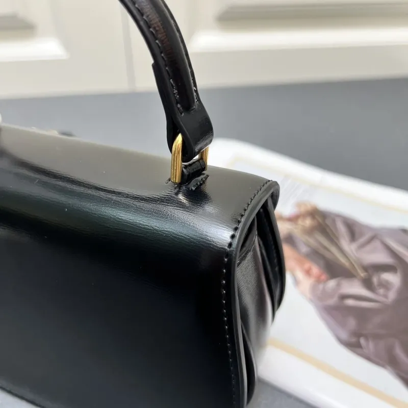 Celine Black Top Handle Crossbody Bag 7767SQ - Image 8