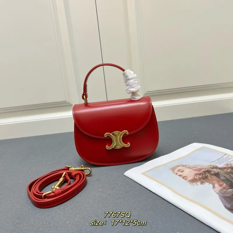 Celine Red Mini Top Handle Bag 7767SQ