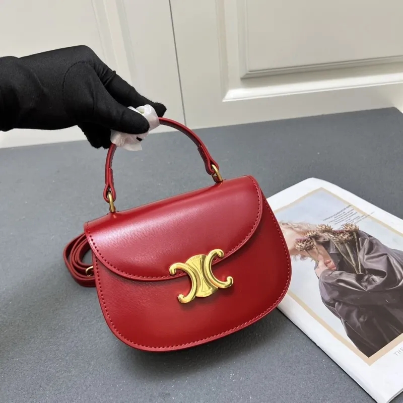 Celine Red Mini Top Handle Bag 7767SQ - Image 3