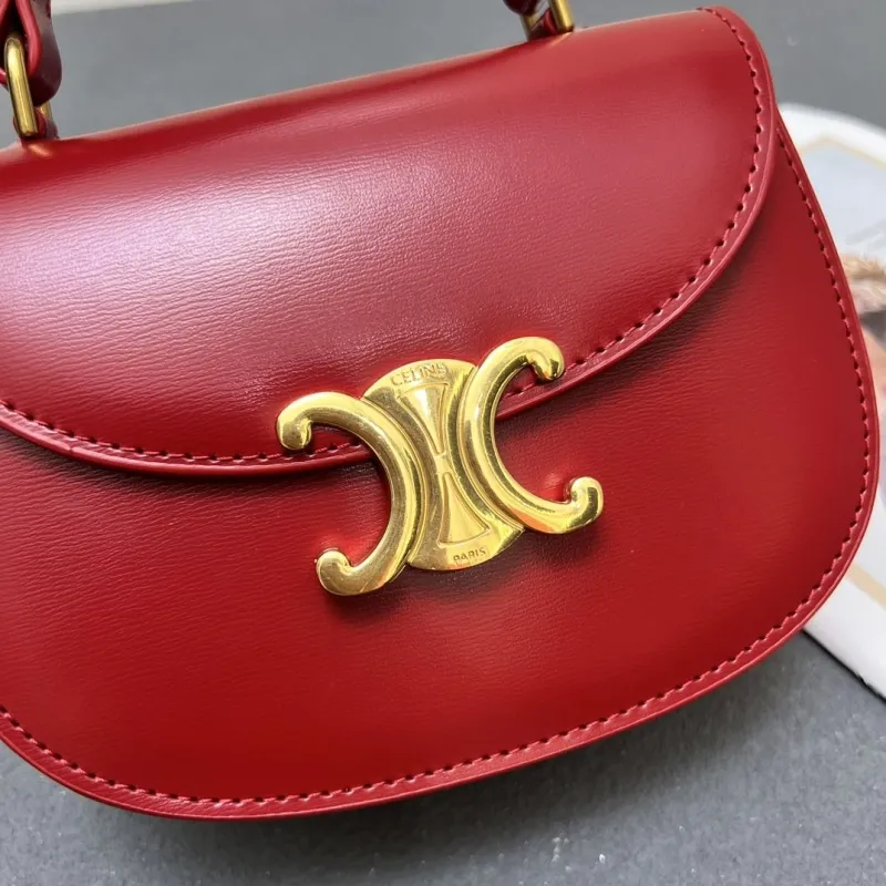 Celine Red Mini Top Handle Bag 7767SQ - Image 4
